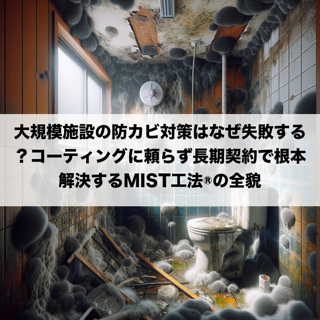 大規模施設の防カビ対策はなぜ失敗する？コーティングに頼らず長期契約で根本解決するMIST工法®の全貌
